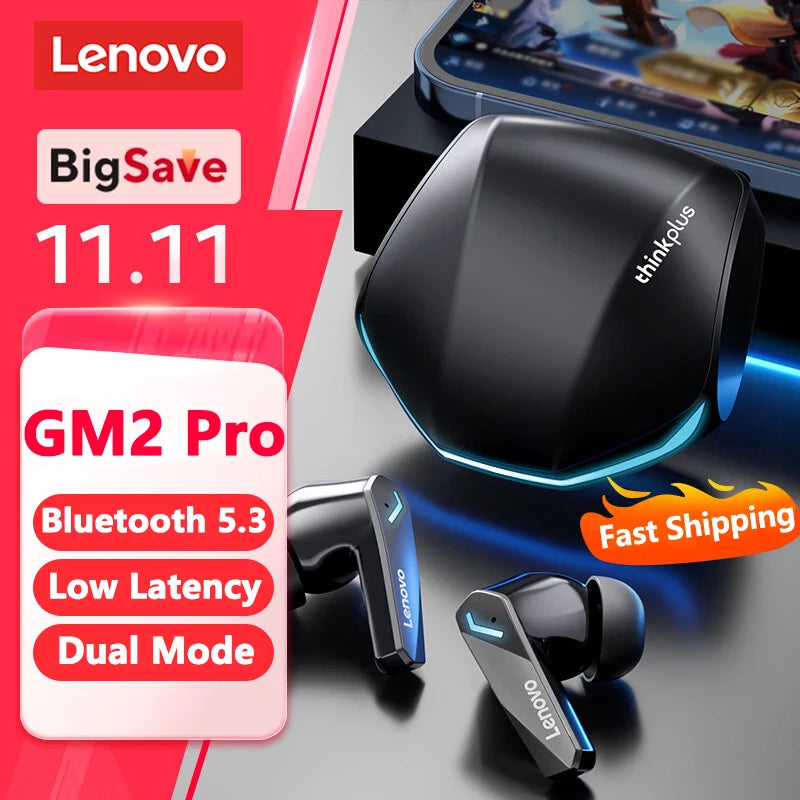 Fones de ouvido esportivos intra-auricular - Lenovo GM2 Pro Bluetooth 5.3